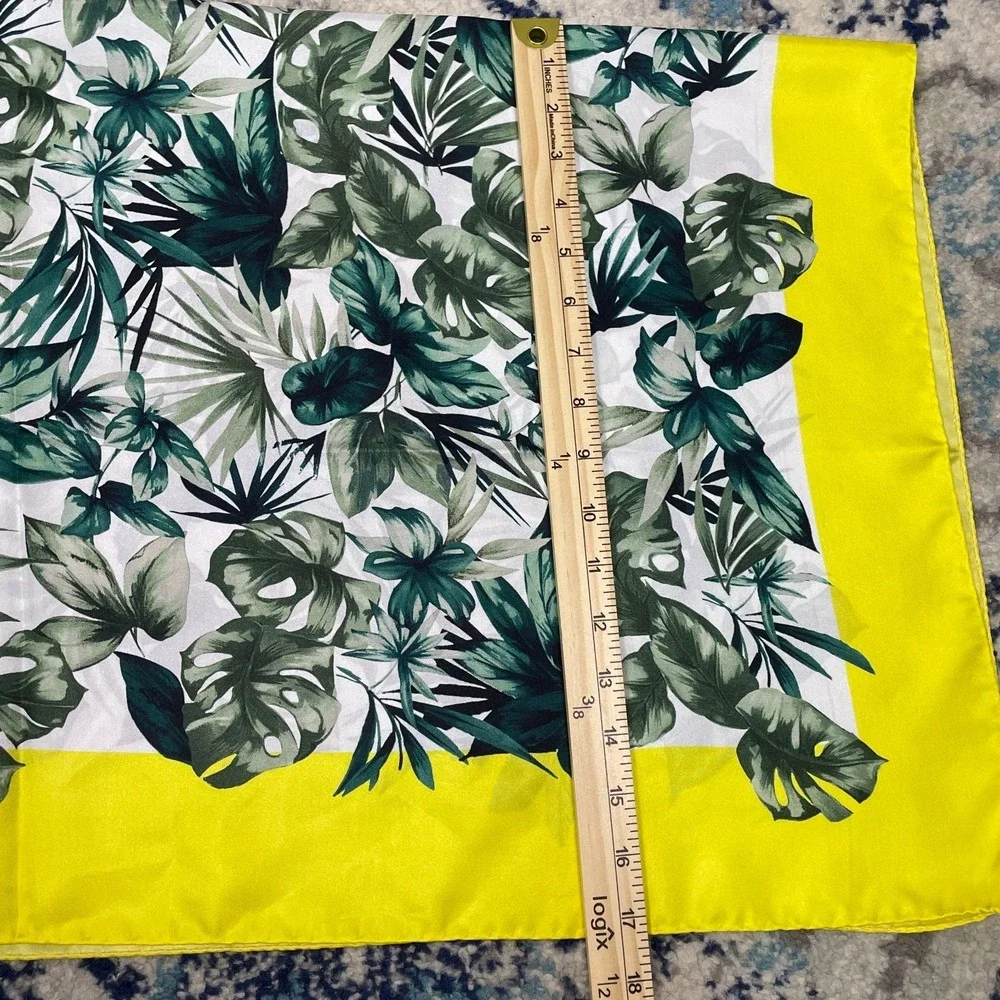 Le Camp Italian Silk Scarf Floral Leaves Tropical Resort Quiet Luxury Old‎ Money